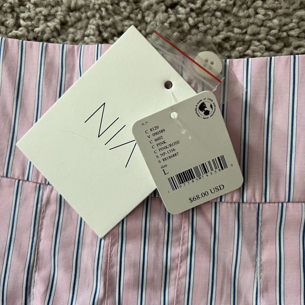 NWT Free People NIA Pink Stripe Skort Medium / Large - Picture 7 of 10